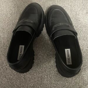 Steve Madden Black Slip-On Loafers